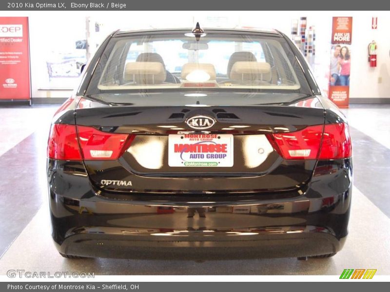 Ebony Black / Beige 2010 Kia Optima LX