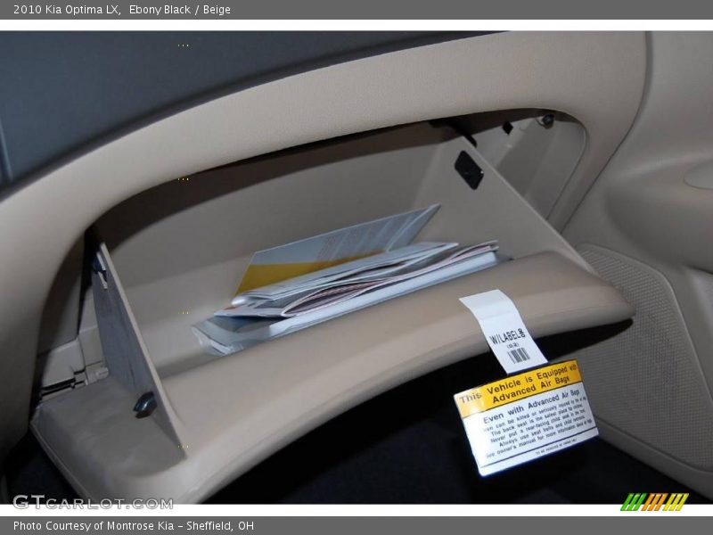 Ebony Black / Beige 2010 Kia Optima LX