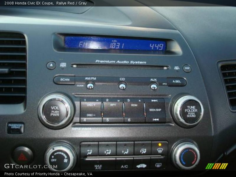 Rallye Red / Gray 2008 Honda Civic EX Coupe