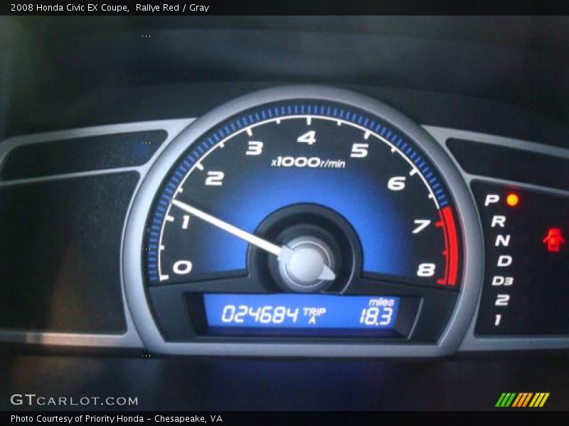 Rallye Red / Gray 2008 Honda Civic EX Coupe