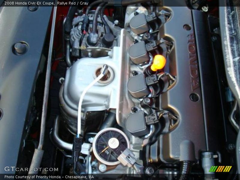 Rallye Red / Gray 2008 Honda Civic EX Coupe