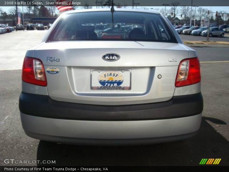 Silver Metallic / Beige 2008 Kia Rio LX Sedan