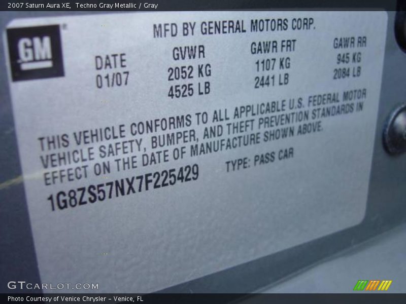 Techno Gray Metallic / Gray 2007 Saturn Aura XE