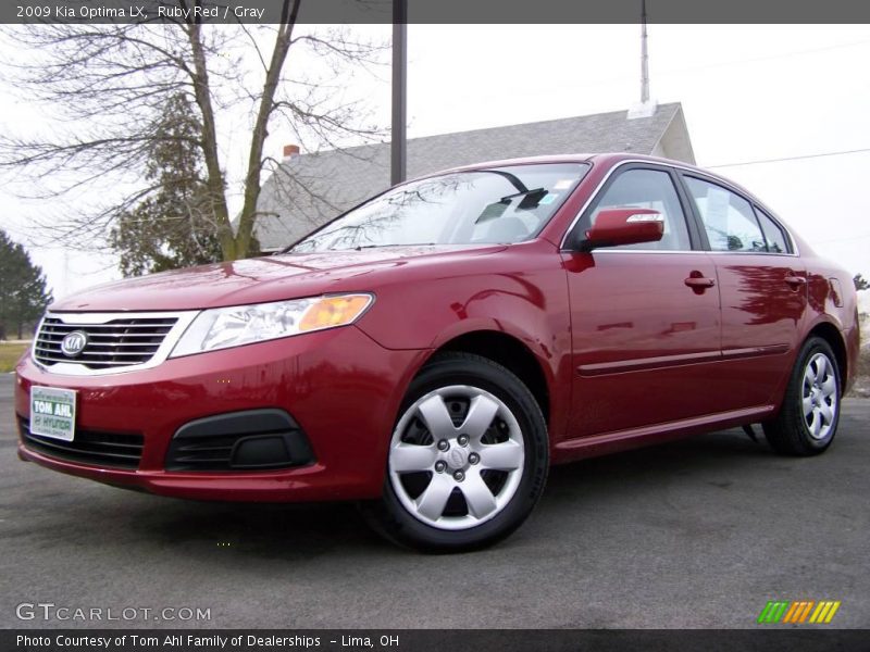Ruby Red / Gray 2009 Kia Optima LX