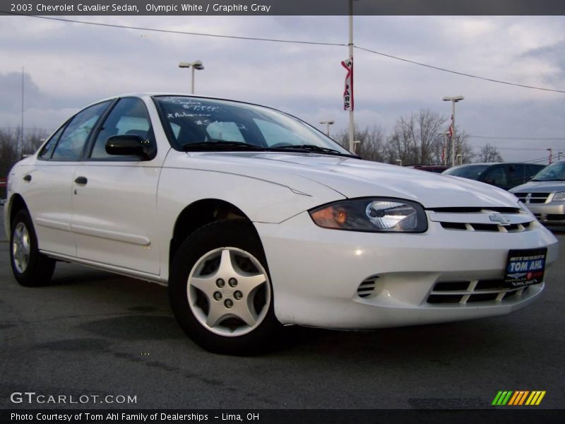 Olympic White / Graphite Gray 2003 Chevrolet Cavalier Sedan
