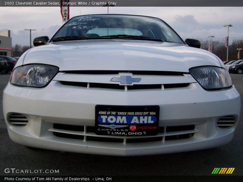 Olympic White / Graphite Gray 2003 Chevrolet Cavalier Sedan