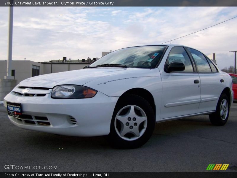 Olympic White / Graphite Gray 2003 Chevrolet Cavalier Sedan