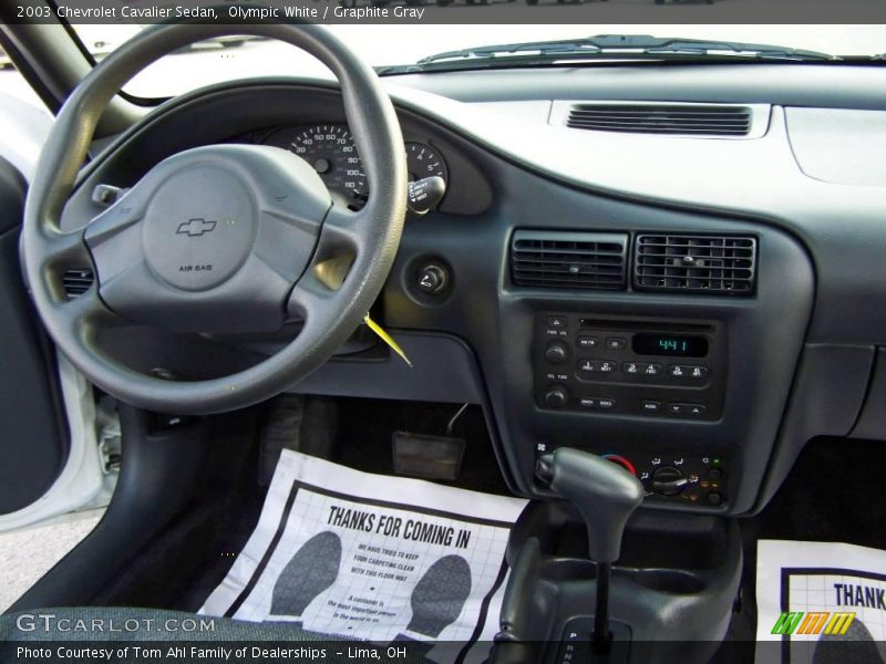 Olympic White / Graphite Gray 2003 Chevrolet Cavalier Sedan