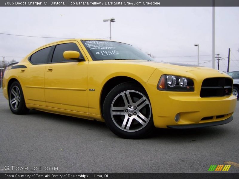 Top Banana Yellow / Dark Slate Gray/Light Graystone 2006 Dodge Charger R/T Daytona