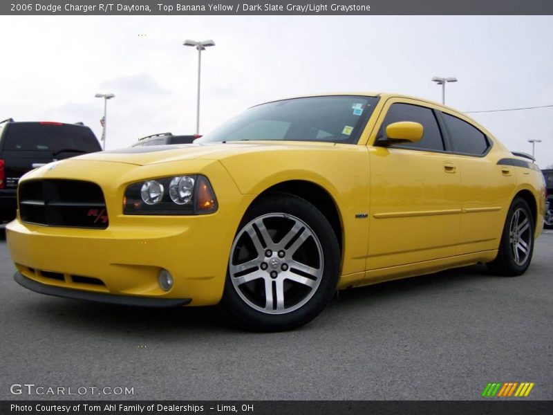 Top Banana Yellow / Dark Slate Gray/Light Graystone 2006 Dodge Charger R/T Daytona