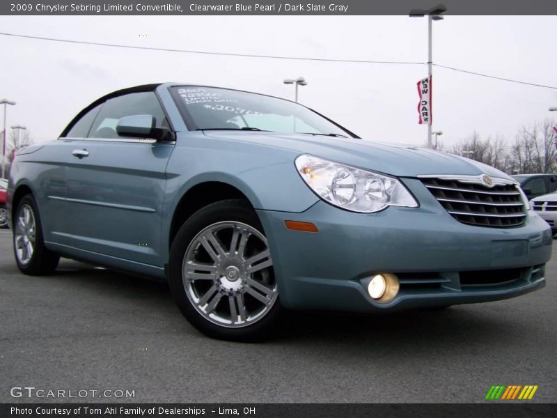 Clearwater Blue Pearl / Dark Slate Gray 2009 Chrysler Sebring Limited Convertible