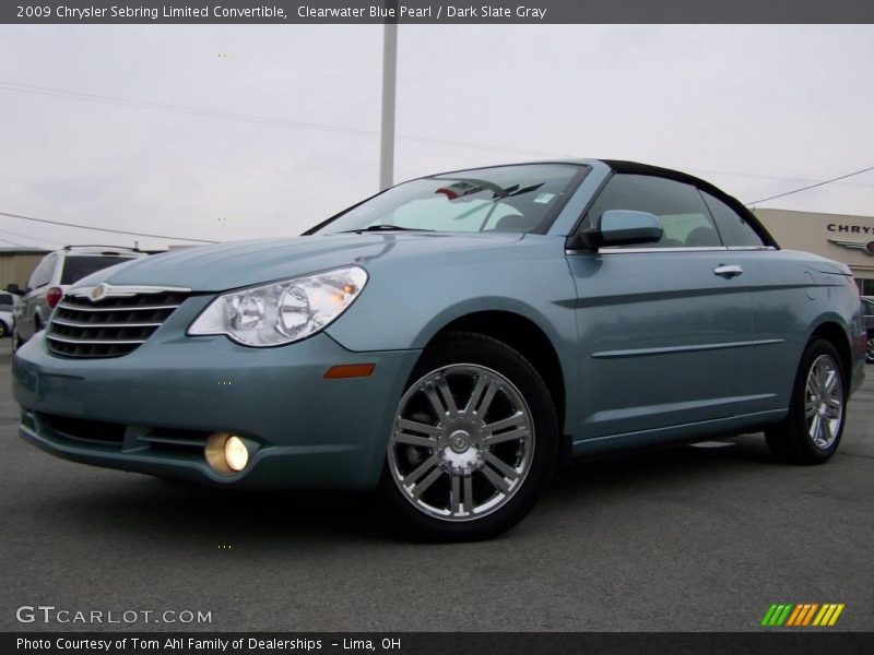 Clearwater Blue Pearl / Dark Slate Gray 2009 Chrysler Sebring Limited Convertible