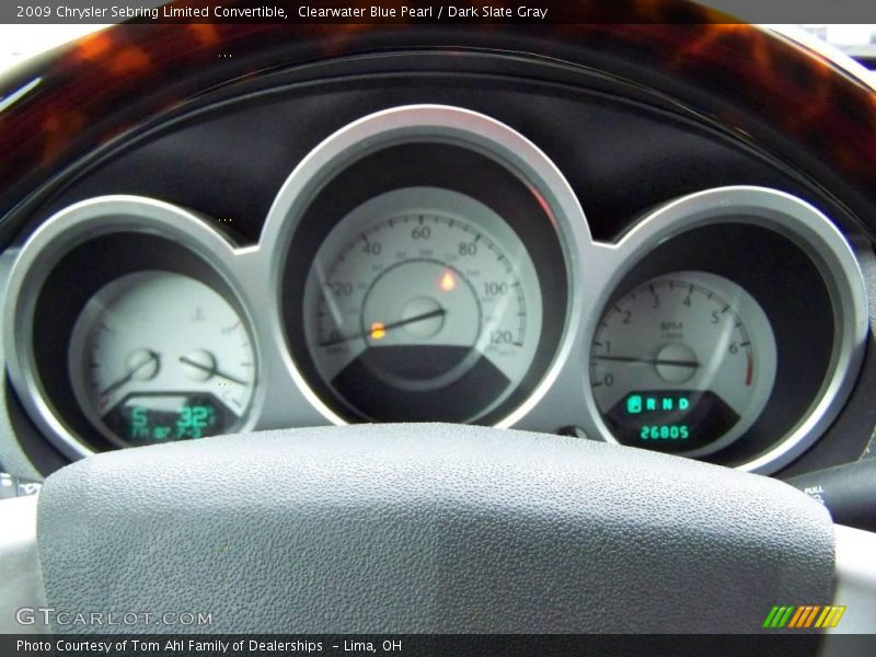 Clearwater Blue Pearl / Dark Slate Gray 2009 Chrysler Sebring Limited Convertible
