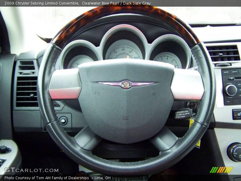 Clearwater Blue Pearl / Dark Slate Gray 2009 Chrysler Sebring Limited Convertible
