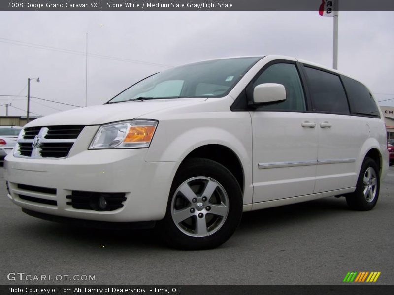 Stone White / Medium Slate Gray/Light Shale 2008 Dodge Grand Caravan SXT