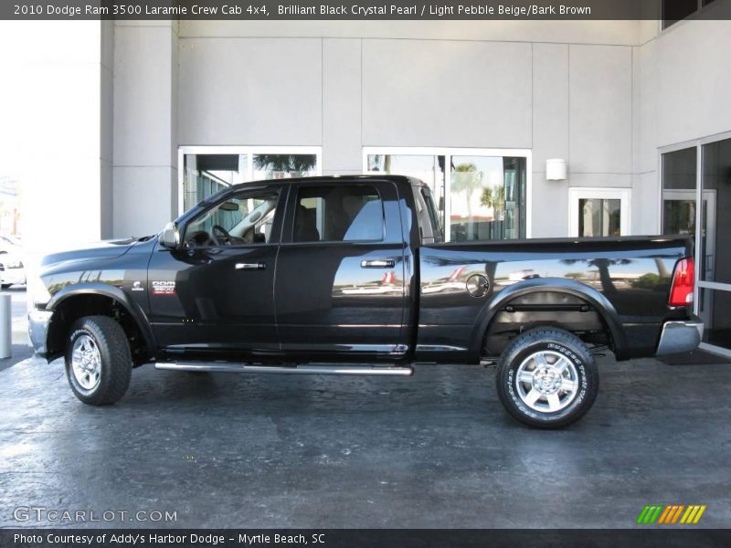 Brilliant Black Crystal Pearl / Light Pebble Beige/Bark Brown 2010 Dodge Ram 3500 Laramie Crew Cab 4x4