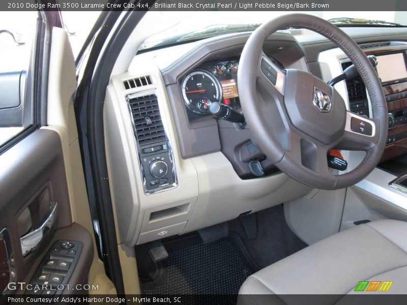 Brilliant Black Crystal Pearl / Light Pebble Beige/Bark Brown 2010 Dodge Ram 3500 Laramie Crew Cab 4x4