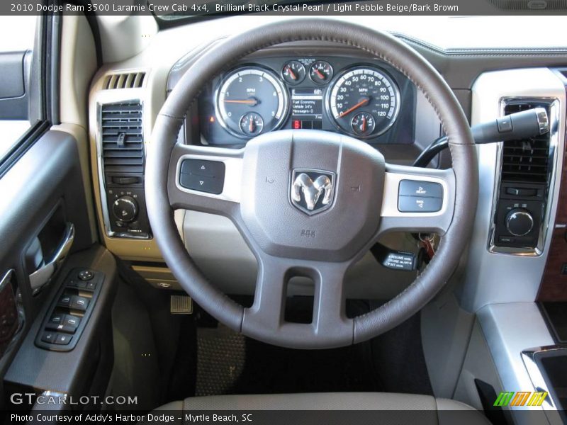 Brilliant Black Crystal Pearl / Light Pebble Beige/Bark Brown 2010 Dodge Ram 3500 Laramie Crew Cab 4x4