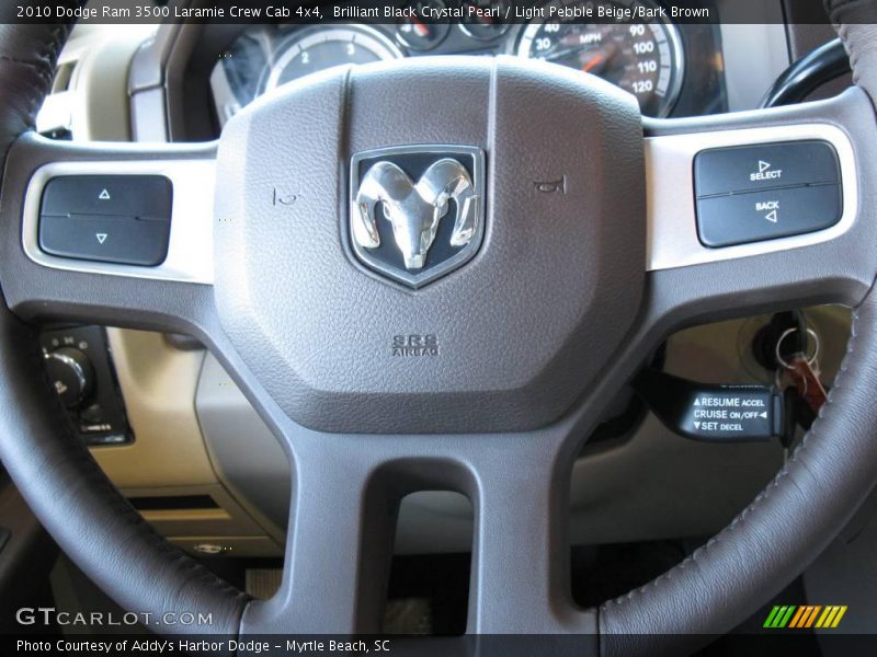 Brilliant Black Crystal Pearl / Light Pebble Beige/Bark Brown 2010 Dodge Ram 3500 Laramie Crew Cab 4x4