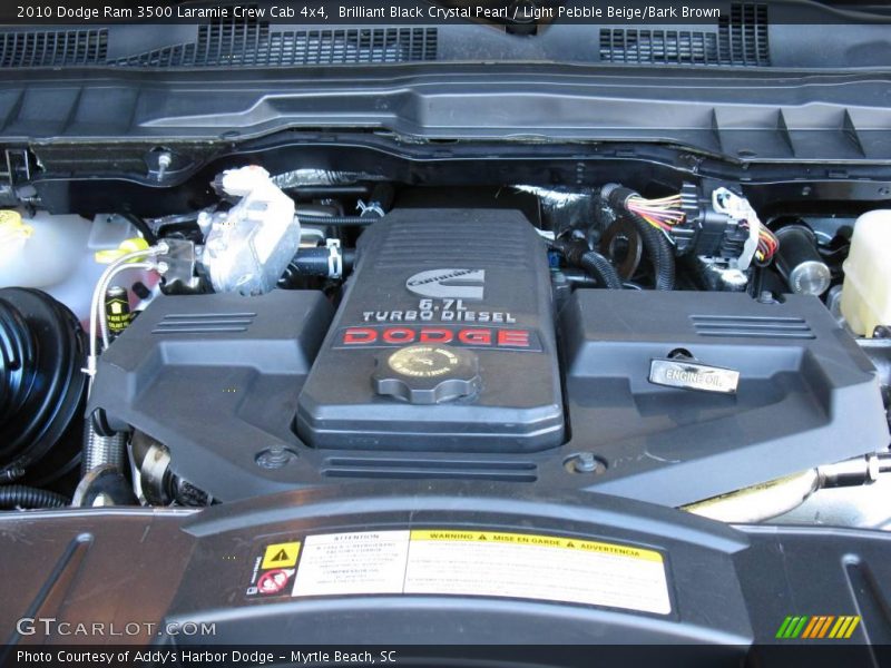 Brilliant Black Crystal Pearl / Light Pebble Beige/Bark Brown 2010 Dodge Ram 3500 Laramie Crew Cab 4x4