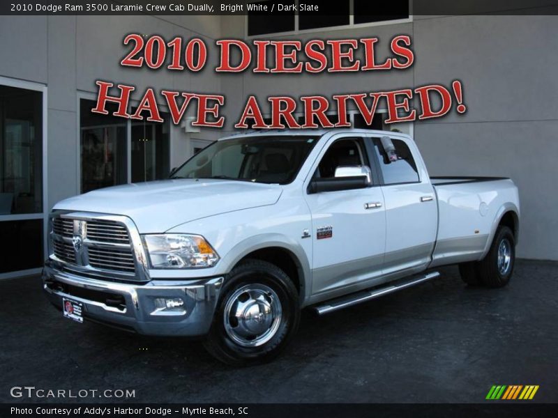 Bright White / Dark Slate 2010 Dodge Ram 3500 Laramie Crew Cab Dually