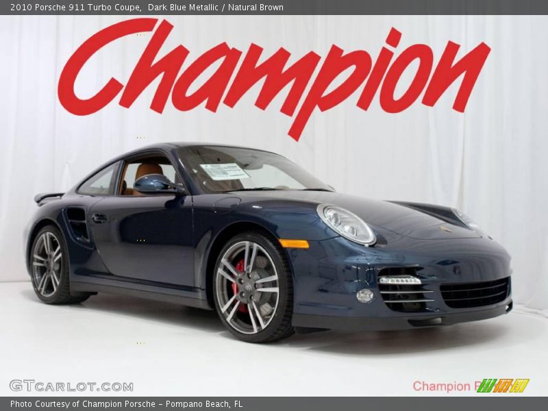 Dark Blue Metallic / Natural Brown 2010 Porsche 911 Turbo Coupe