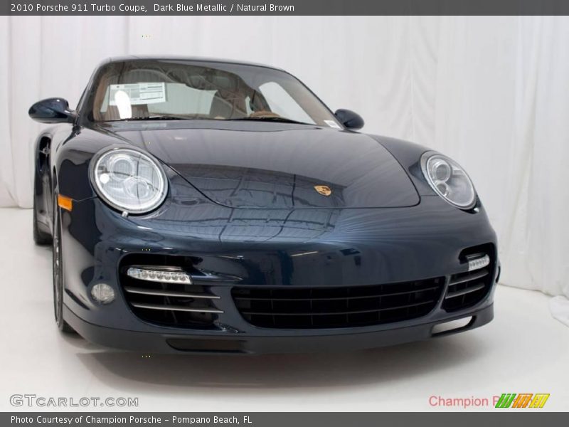 Dark Blue Metallic / Natural Brown 2010 Porsche 911 Turbo Coupe
