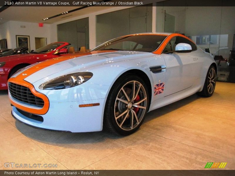 Gulf Racing Blue/Orange / Obsidian Black 2010 Aston Martin V8 Vantage Coupe