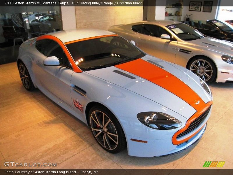 Gulf Racing Blue/Orange / Obsidian Black 2010 Aston Martin V8 Vantage Coupe