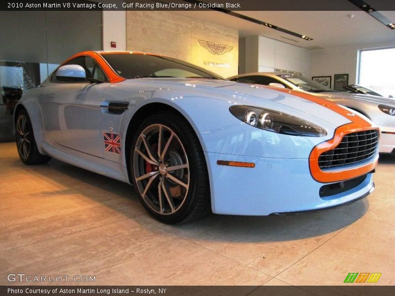 Gulf Racing Blue/Orange / Obsidian Black 2010 Aston Martin V8 Vantage Coupe