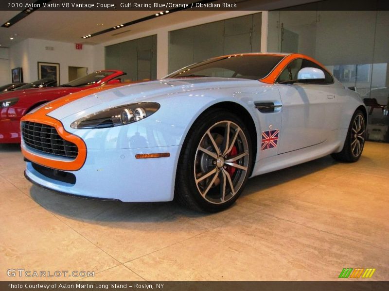Gulf Racing Blue/Orange / Obsidian Black 2010 Aston Martin V8 Vantage Coupe