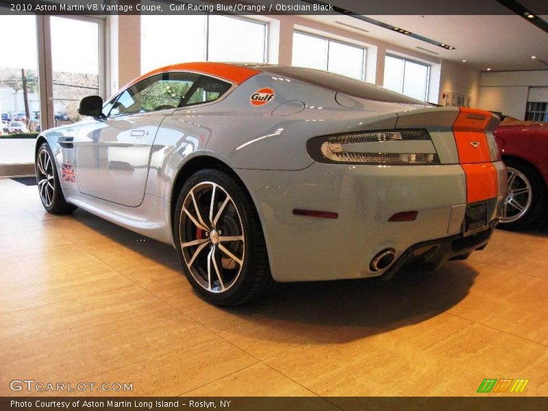 Gulf Racing Blue/Orange / Obsidian Black 2010 Aston Martin V8 Vantage Coupe