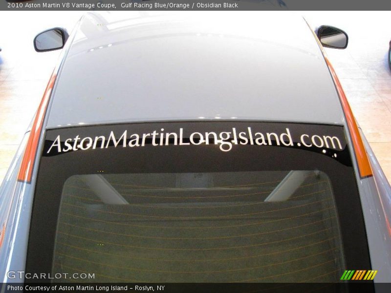 Gulf Racing Blue/Orange / Obsidian Black 2010 Aston Martin V8 Vantage Coupe
