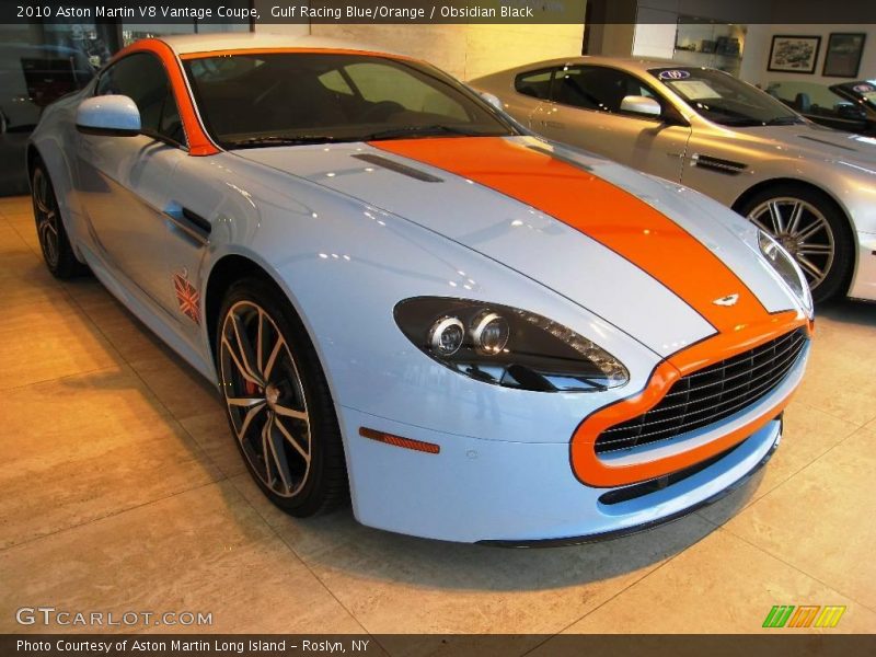 Gulf Racing Blue/Orange / Obsidian Black 2010 Aston Martin V8 Vantage Coupe