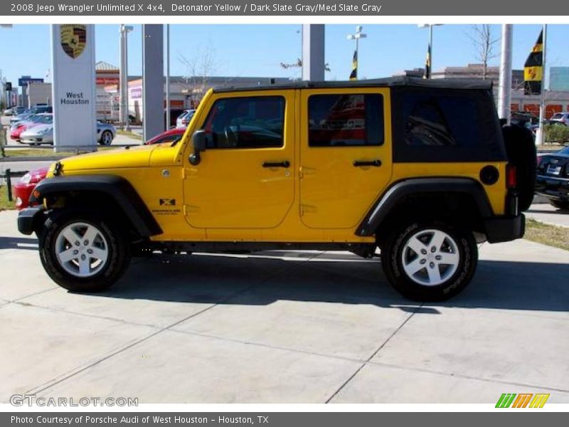 Detonator Yellow / Dark Slate Gray/Med Slate Gray 2008 Jeep Wrangler Unlimited X 4x4