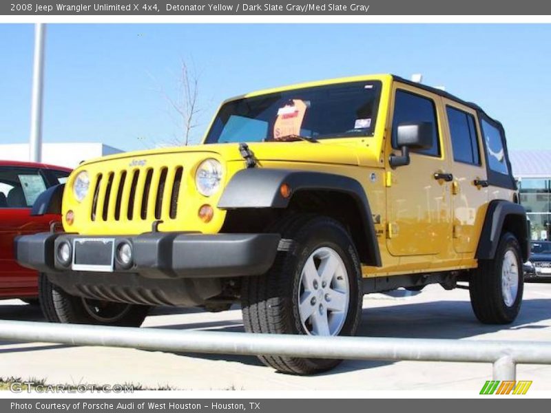 Detonator Yellow / Dark Slate Gray/Med Slate Gray 2008 Jeep Wrangler Unlimited X 4x4