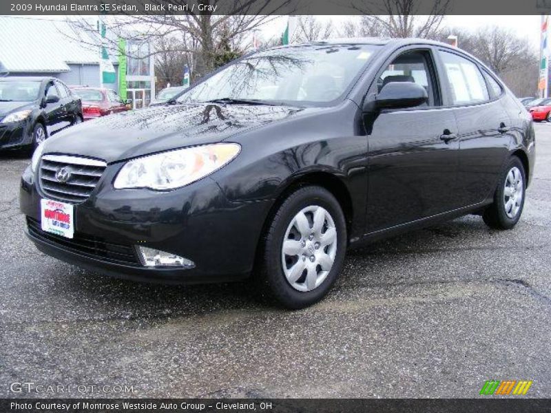 Black Pearl / Gray 2009 Hyundai Elantra SE Sedan