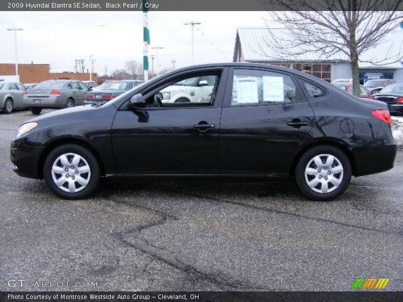 Black Pearl / Gray 2009 Hyundai Elantra SE Sedan
