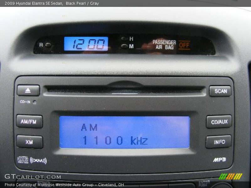 Black Pearl / Gray 2009 Hyundai Elantra SE Sedan