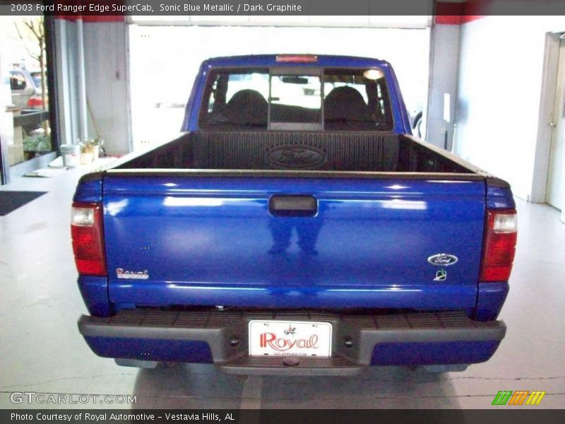 Sonic Blue Metallic / Dark Graphite 2003 Ford Ranger Edge SuperCab