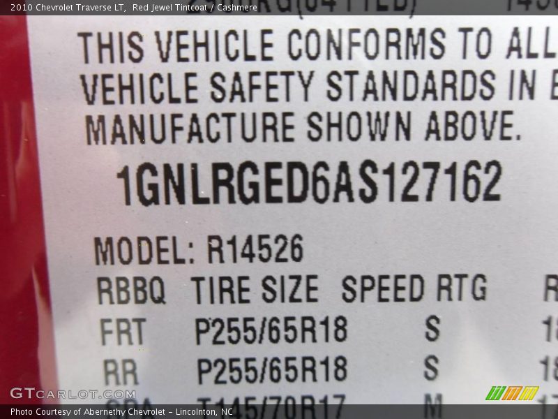 Red Jewel Tintcoat / Cashmere 2010 Chevrolet Traverse LT