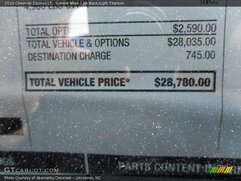 Summit White / Jet Black/Light Titanium 2010 Chevrolet Equinox LT