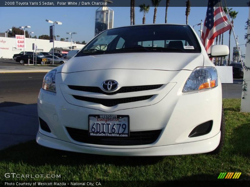 Polar White / Dark Charcoal 2008 Toyota Yaris S Sedan