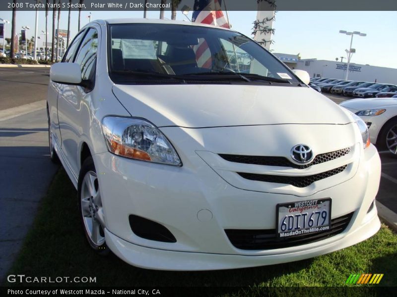 Polar White / Dark Charcoal 2008 Toyota Yaris S Sedan