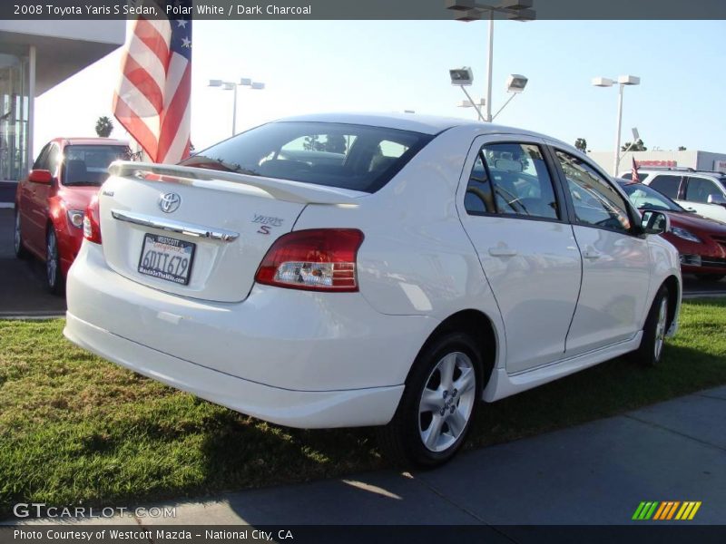 Polar White / Dark Charcoal 2008 Toyota Yaris S Sedan