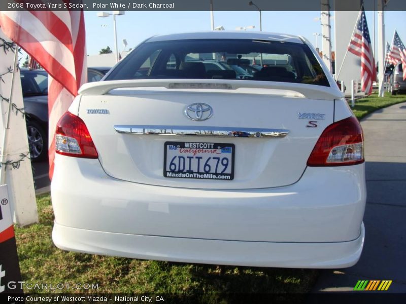 Polar White / Dark Charcoal 2008 Toyota Yaris S Sedan