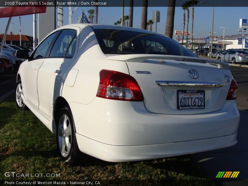 Polar White / Dark Charcoal 2008 Toyota Yaris S Sedan