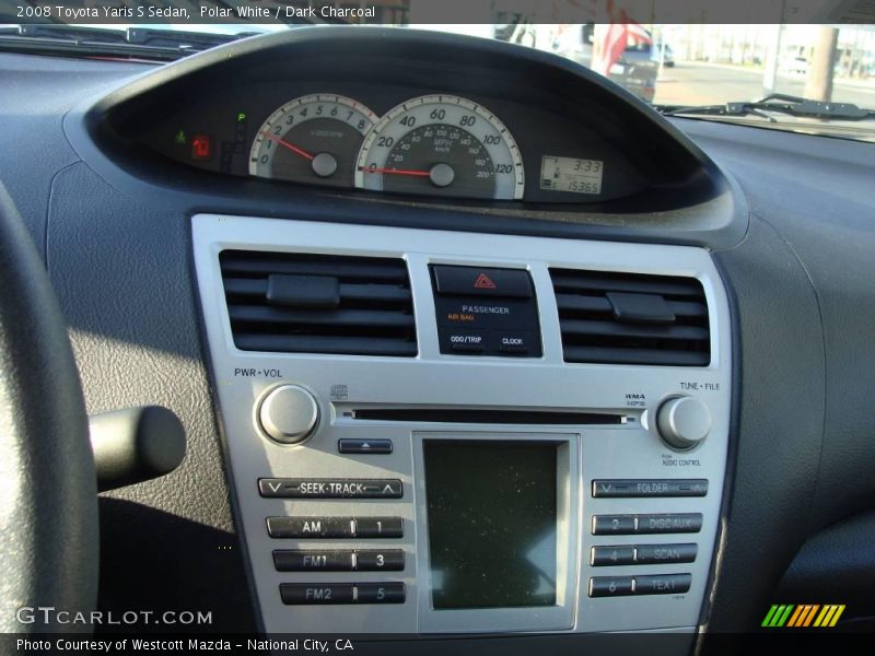 Polar White / Dark Charcoal 2008 Toyota Yaris S Sedan