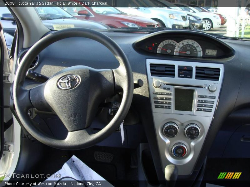 Polar White / Dark Charcoal 2008 Toyota Yaris S Sedan