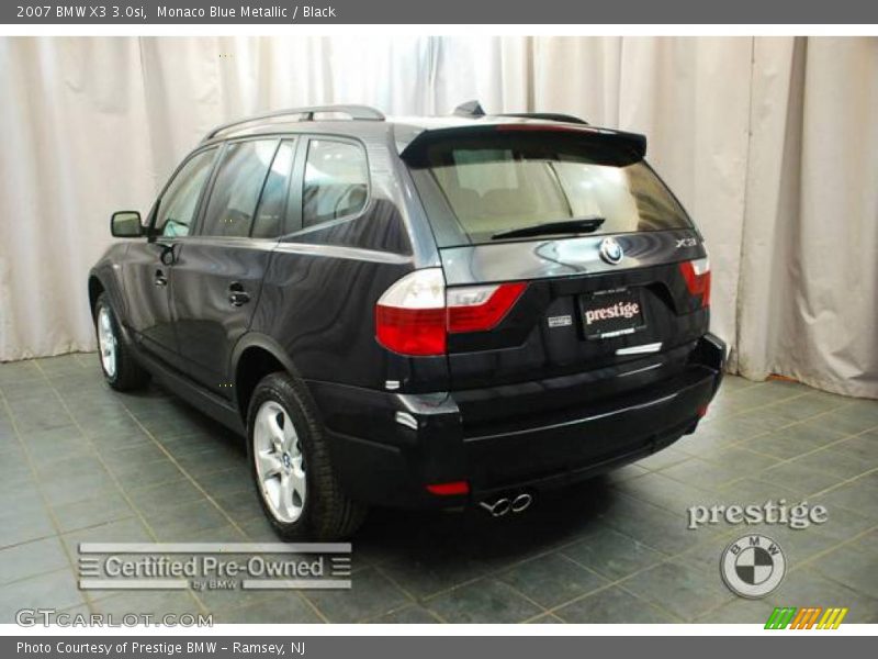 Monaco Blue Metallic / Black 2007 BMW X3 3.0si